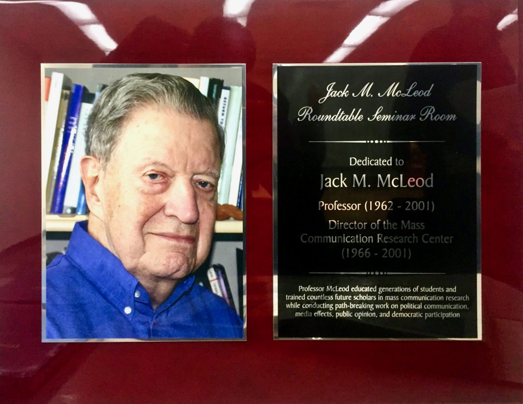 Room 5013 Vilas Hall rededicated as Jack McLeod Seminar Room